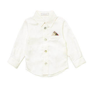 Coccodè Camicia bianca in jersey con fazzoletto in tessuto tartan C62913