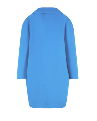 Mimisol Cappotto azzurro in panno da bambina MFCT043