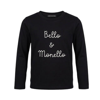 Daniele Alessandrini T-shirt Nera A Maniche Lunghe 1291M00203-NJ Per Bambino