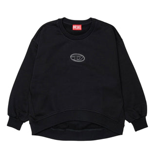 Diesel Felpa Nera In Cotone Con Logo J03017-KYAZ3-K900 Per Bambina