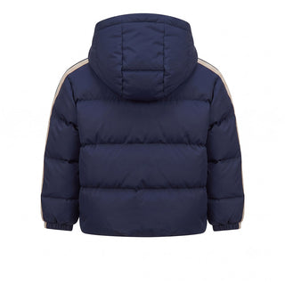 Palm Angels Giubbino Trapuntato Blu Con Cappuccio F6PANBPF207/1528 Per Neonato