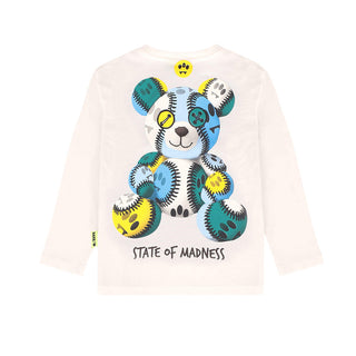 Barrow T-shirt avorio a maniche lunghe con stampa F5BKUNTH216