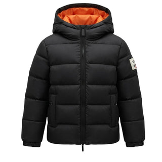 After Label Piumino Trapuntato Nero Con Cappuccio 3431O00040/1 Per Bambino