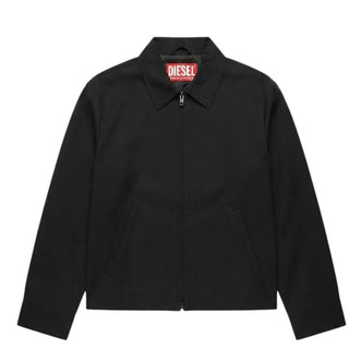 Diesel Giacca Nera In Misto Lana Con Zip J02947-KXBSJ-K900 Per Bambini
