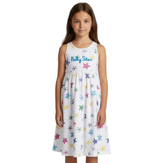 Mc2 Saint Barth Abito Copricostume Masha Bianco Con Stelle Marine MAS0001/03882L Per Bambina