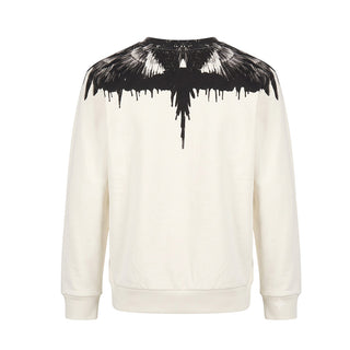 Marcelo Burlon Felpa Girocollo Avorio Con Wings F6CMJBSW037-412 Per Bambini
