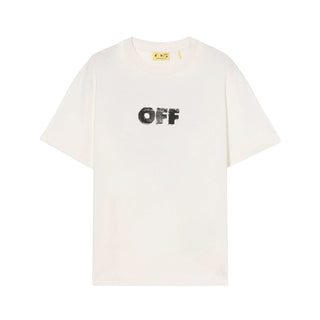 Off-White T-shirt bianca in jersey a maniche corte con logo OBAA002F25JER0030110