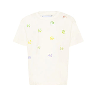 Philipp Plein T-Shirt A Maniche Corte S6PHJBTH008 Con PP Hexagon