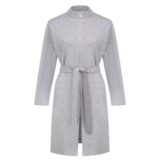 Fabiana Filippi Cappotto grigio in lana e cashmere con cintura CTD220W221