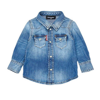 Dsquared2 Camicia In Denim Con Logo DQ033G-D0AFP-DQ01