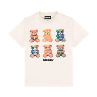 Barrow T-shirt girocollo panna con Teddy S6BKJUTH093-013