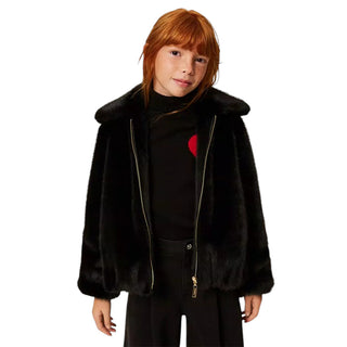 TWINSET Ecopelliccia Nera 262GJ2040 Per Bambina