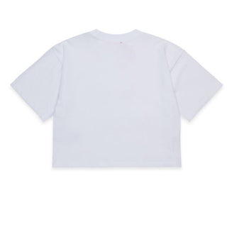 Diesel T-shirt bianca cropped con logo ricamato J02428-00YI9-K100