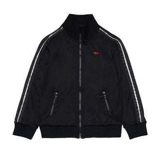 Diesel Felpa Nera Con Zip In Triacetato Per Bambini J02607-KYA0H-K900