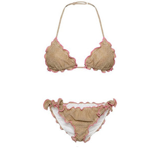 Mc2 Saint Barth Bikini Cris Beige Lurex CRIS001/00075L Per Bambina