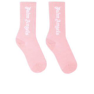 Palm Angels Calzettoni rosa con logo jacquard PGRA005C99KNI0053B03