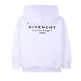 Givenchy Felpa Bianca Con Zip E Cappuccio Per Bambini H31076/10P