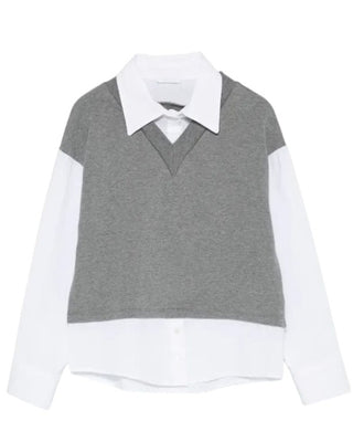 Lù:Lù Felpa grigia con camicia LL3138