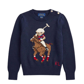 Polo Ralph Lauren Maglia Blu Con Orsetto 311850441001 Per Bambina