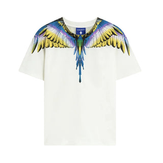 Marcelo Burlon T-shirt bianca a maniche corte con ali F5CMJBTH064