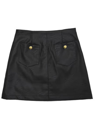 Gaelle Gonna in similpelle nera da bambina 2742G00329