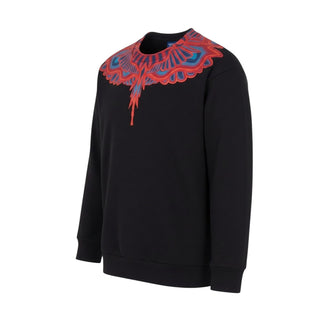 Marcelo Burlon Felpa Nera Con Stampa Per Bambini S6CMJBSW041-110