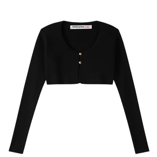 Patrizia Pepe Cardigan Cropped A Costine Nero 7K0078/K251-K103