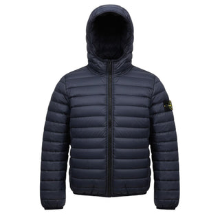 Stone Island Giubbino 100 Grammi Blu Con Cappuccio 781640831