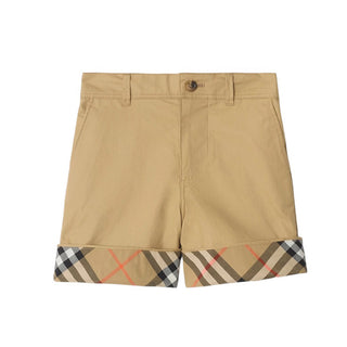 Burberry Shorts Beige In Twill Di Cotone 8117173
