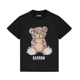 Barrow T-shirt Nera Con Teddy Da Bambina S6BKJGTH177-110