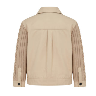Fendi Giubbino Beige In Lana E Nylon JMA359-AY8X-F0QU5 Per Bambino