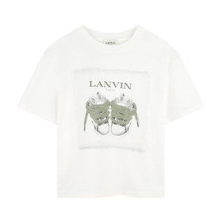 Lanvin T-shirt bianca a maniche corte con stampa N30285