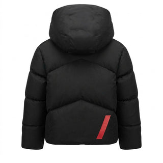 After Label Piumino Nero Trapuntato Con Cappuccio 3441O00036/1 Per Bambina