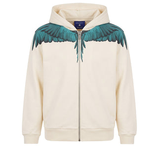 Marcelo Burlon Felpa Avorio Con Zip E Cappuccio F6CMJUZH131-412 Per Bambini