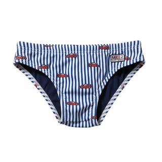Mc2 Saint Barth Slip Da Bagno Billy A Righe Con Macchine BIL0001/01075L Per Bambino