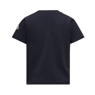Moncler T-shirt Blu Navy A Maniche Corte Con Logo L19548C00001/778