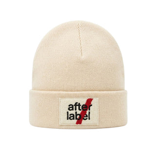 After Label Cappello Beige In Maglia Con Patch Logo 34UXCAP00052/7 Per Bambini