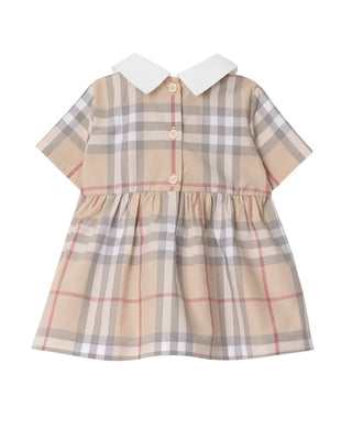 Burberry Vestina beige in popeline con pantaloncini bloomer Check 8109083