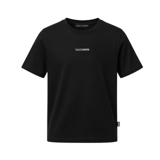 Daniele Alessandrini T-shirt Nera In Jersey Con Logo Per Bambino 1236M00529N