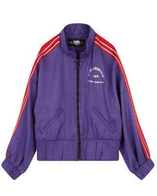 Karl Lagerfeld Felpa viola con zip da bambina Z30229