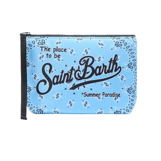 Mc2 Saint Barth Pochette Aline In Scuba Con Stampa Bandanna Azzurra ALIN001/03136L
