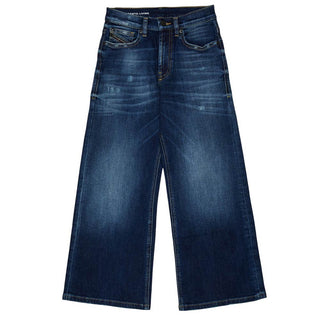 Diesel Jeans Wide Leg In Denim Blu J02322-KXBUL-K01 Per Bambina