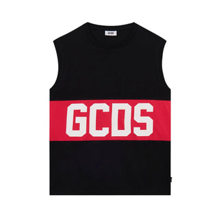 GCDS Canotta Nera In Jersey Con Logo Z0UKQC586J105/999