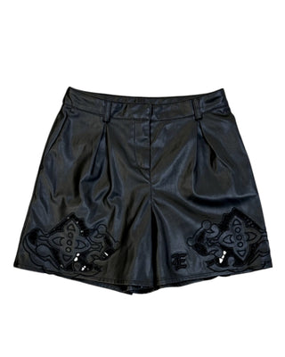 Ermanno Scervino Shorts neri in similpelle da bambina SFBE017