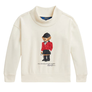 Polo Ralph Lauren Felpa Avorio Con Polo Bear 312B28482001 Per Bambina