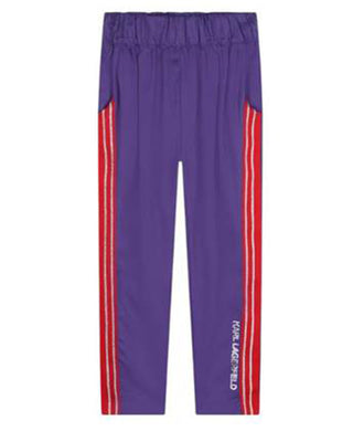 Karl Lagerfeld Pantaloni jogger viola con logo Z30206