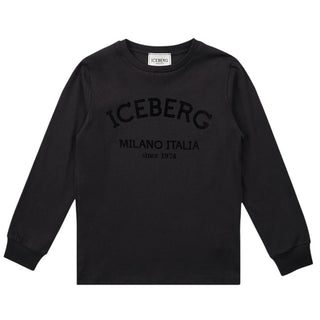 Iceberg T-shirt girocollo a maniche lunghe con logo TSICE6327