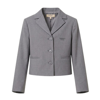 TWINSET Giacca Grigia In Misto Viscosa Con Logo 262GJ2185 Per Bambina