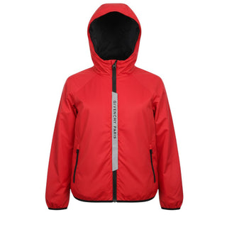 Givenchy Giubbino Antivento Rosso Con Cappuccio H26052