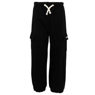 Palm Angels Pantaloni Cargo Neri In Felpa Per Bambini PBCH016S26FLE001/110